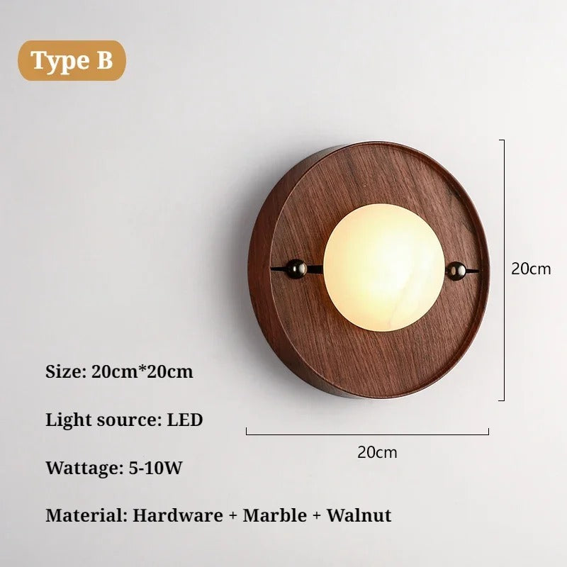Walnut Glow Arch Wall Light