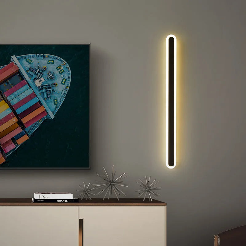 Alana Black Outdoor LED Strip Wall Lamp