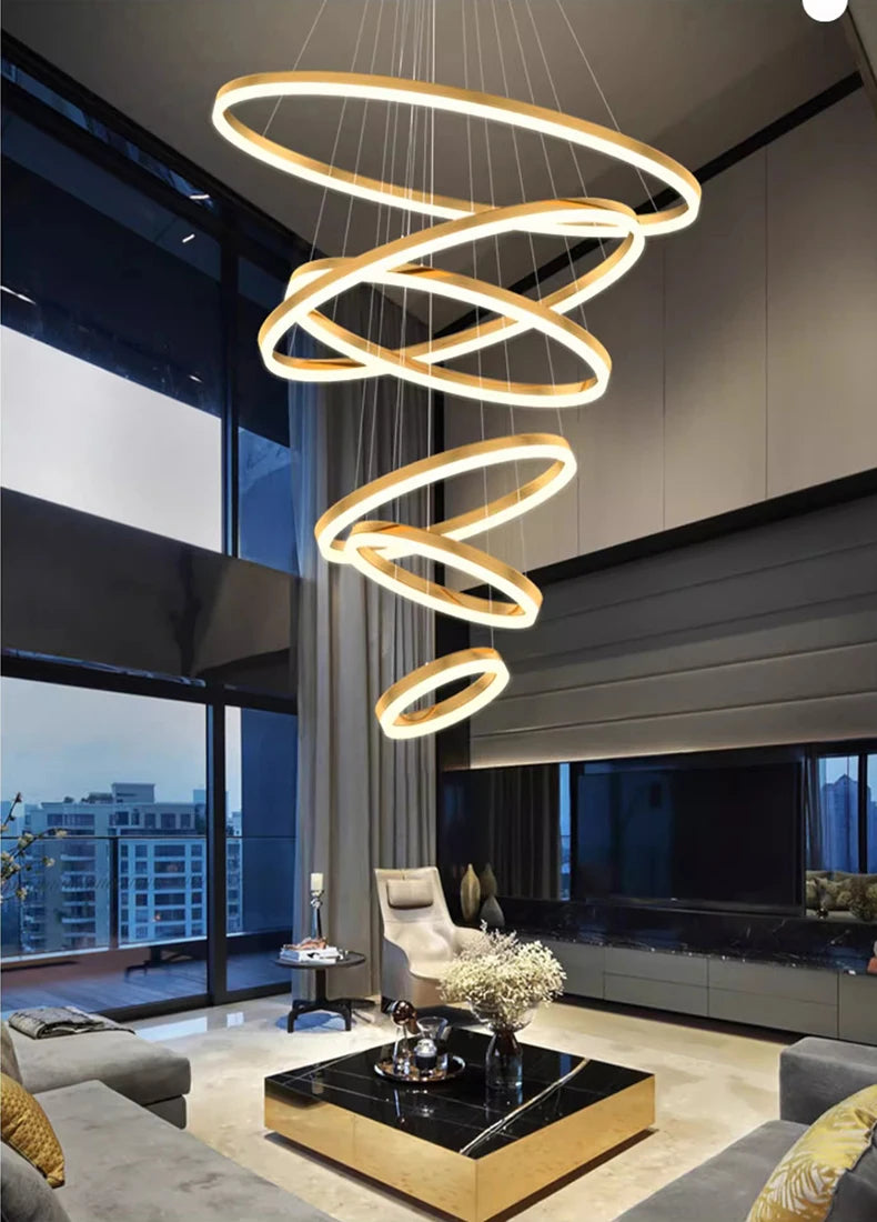 Orbitis Staircase  Ring Chandelier