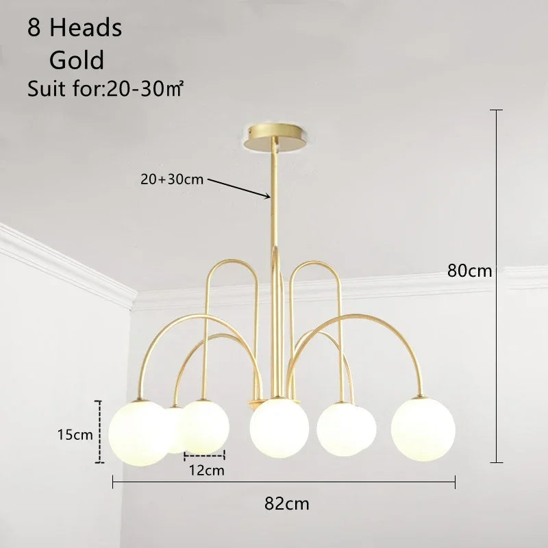 NYRA Glass Globe Bubble Chandelier