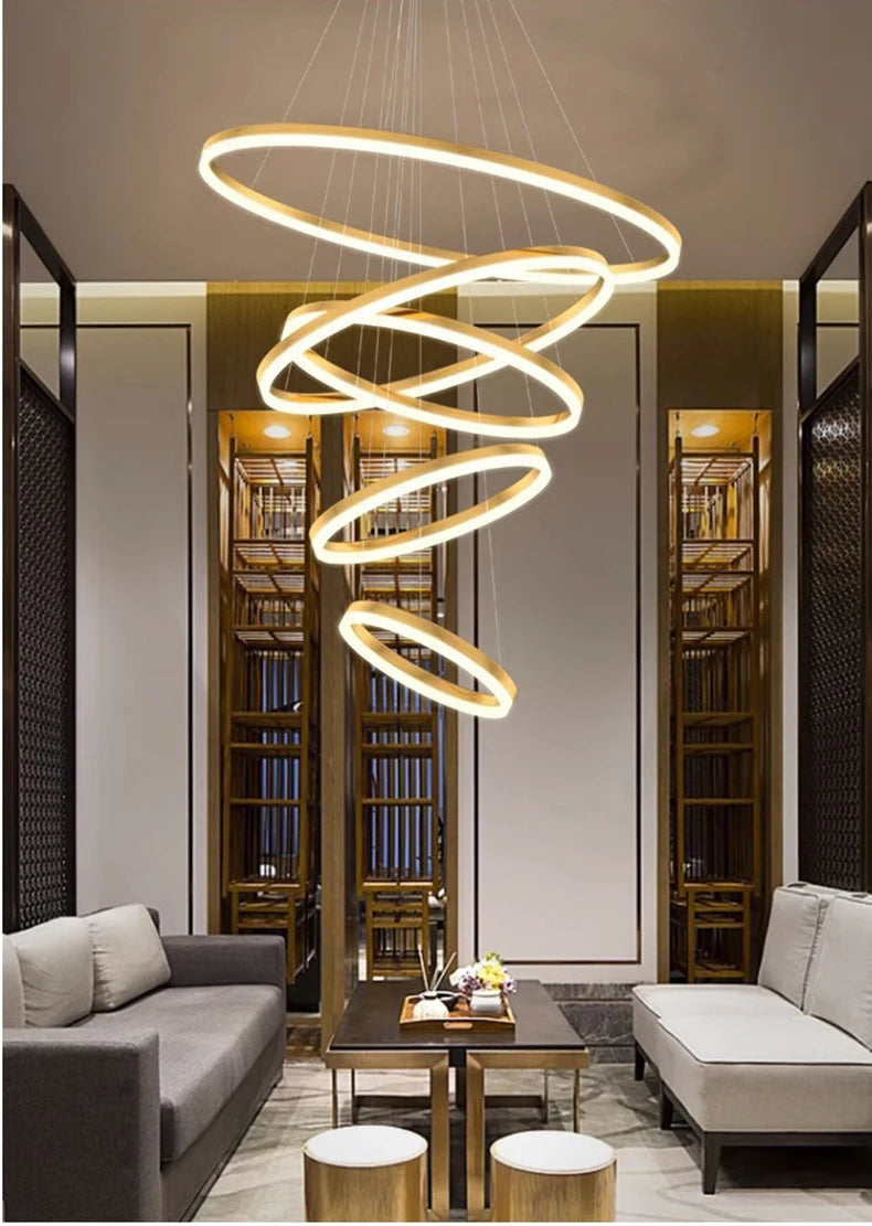 Orbitis Staircase  Ring Chandelier