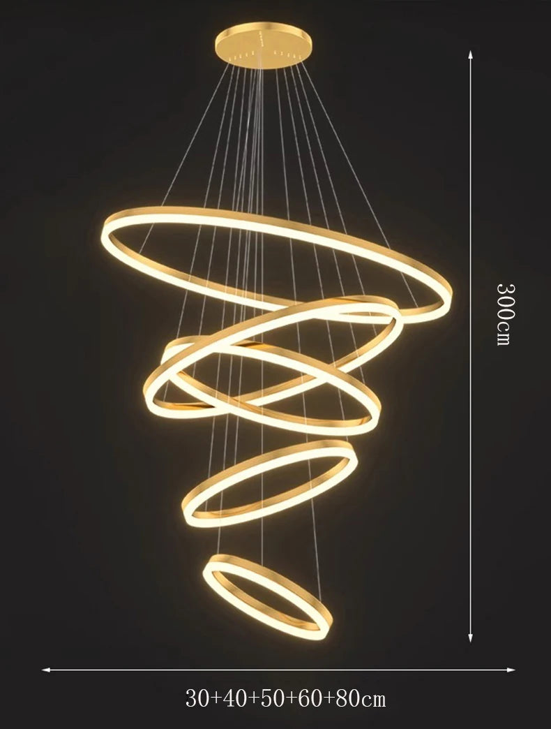 Orbitis Staircase  Ring Chandelier