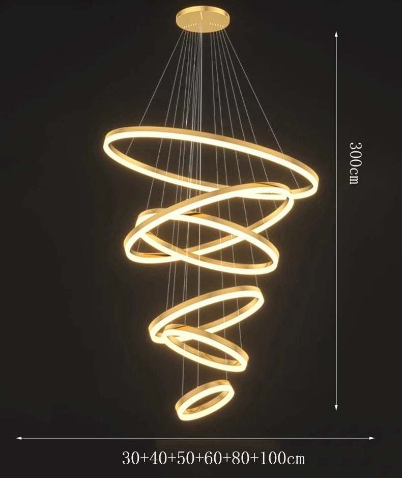Orbitis Staircase  Ring Chandelier