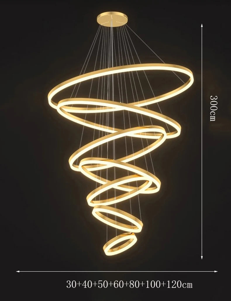 Orbitis Staircase  Ring Chandelier