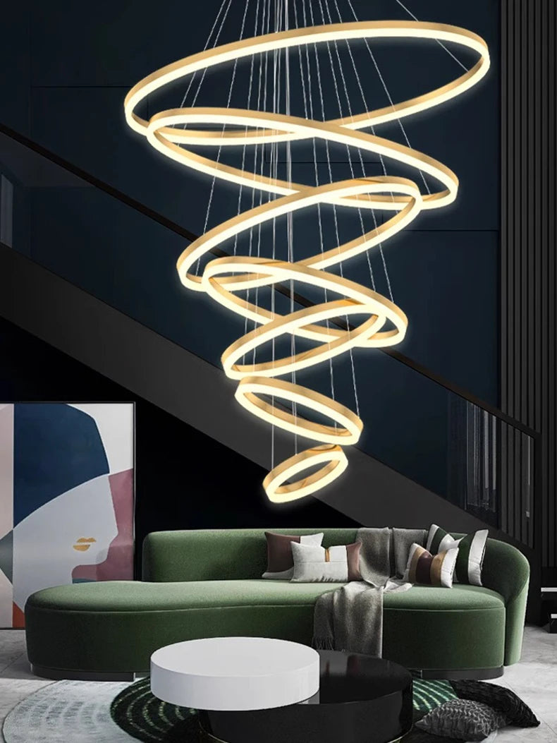 Orbitis Staircase  Ring Chandelier