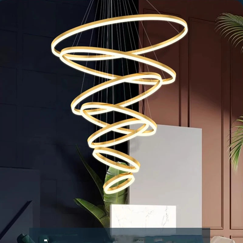 Orbitis Staircase  Ring Chandelier