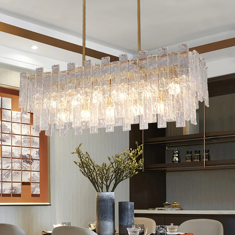 NAVANA Rectangular Glass Chandelier
