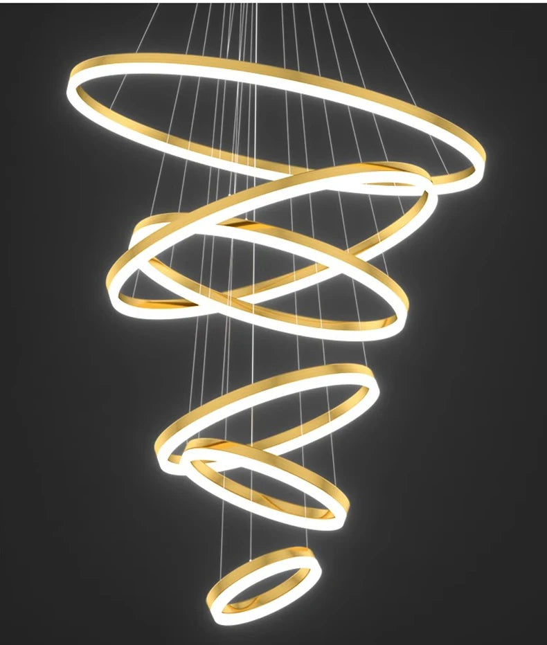 Orbitis Staircase  Ring Chandelier