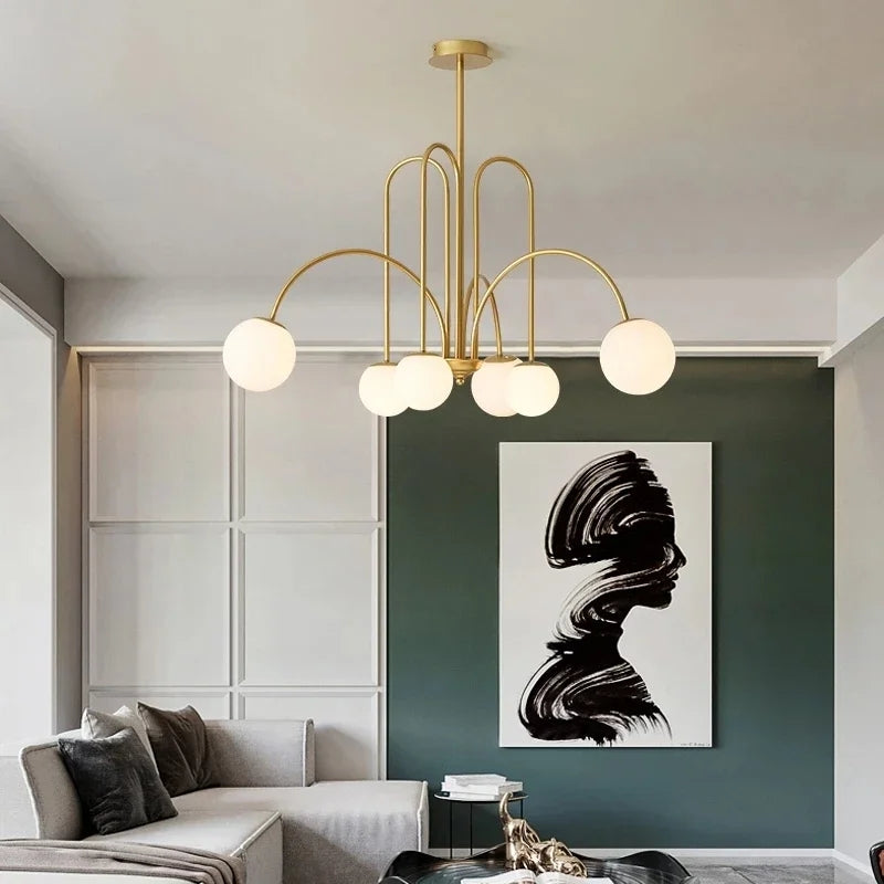 NYRA Glass Globe Bubble Chandelier
