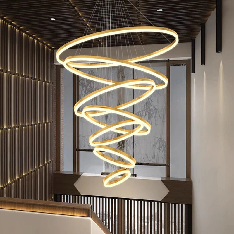 Orbitis Staircase  Ring Chandelier