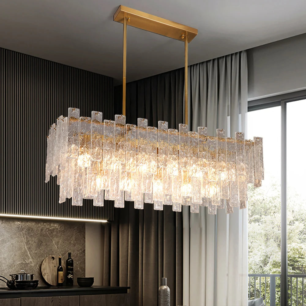 NAVANA Rectangular Glass Chandelier