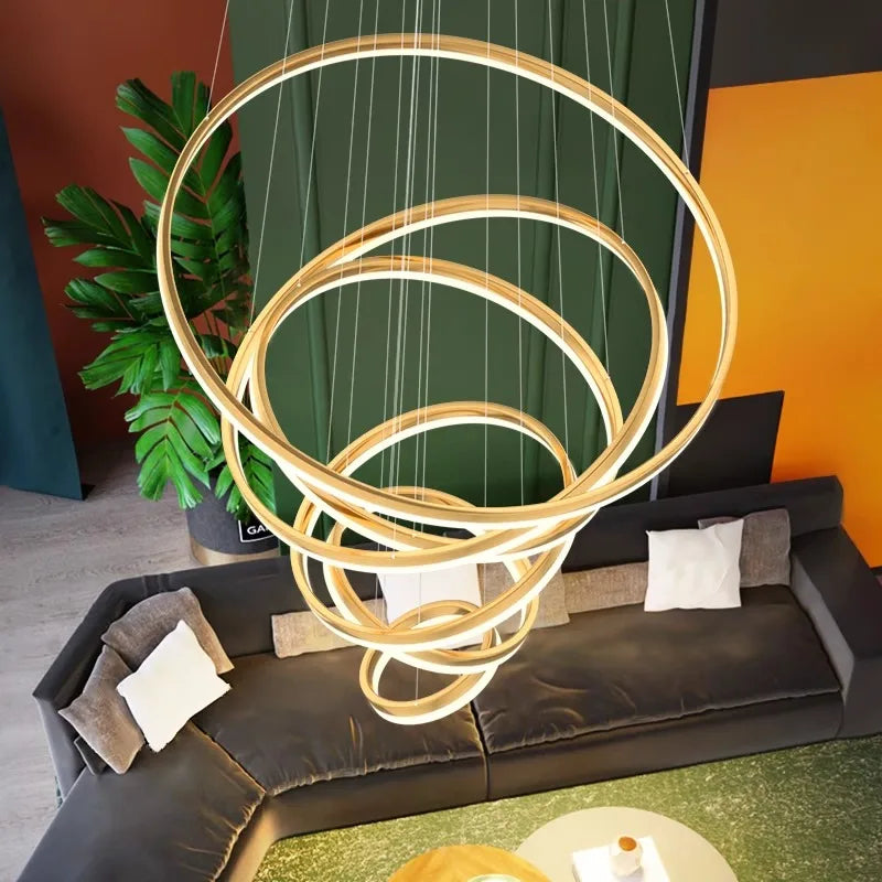 Orbitis Staircase  Ring Chandelier
