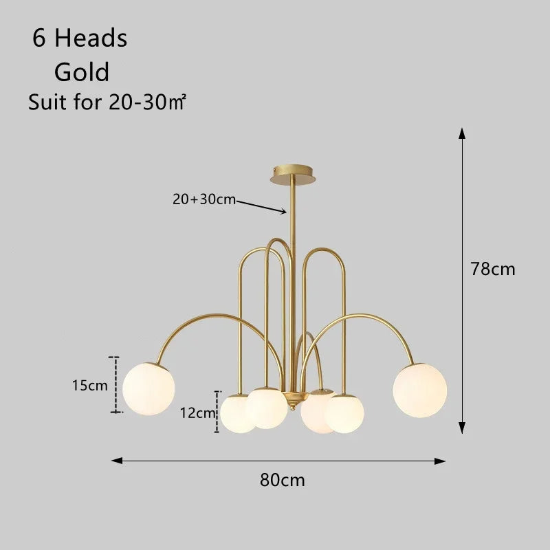 NYRA Glass Globe Bubble Chandelier