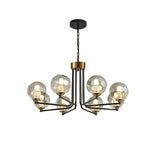 Sputnik Chandelier in Black & Gold Globe