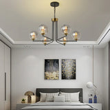 Sputnik Chandelier in Black & Gold Globe