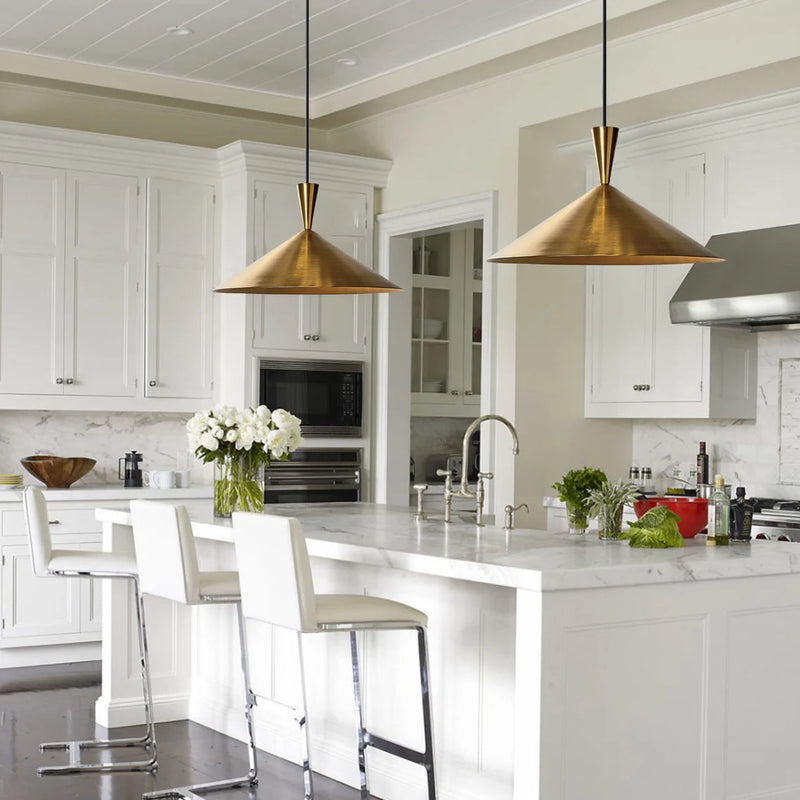 Set of 3 Brass Pendant Light for Kitchen Island