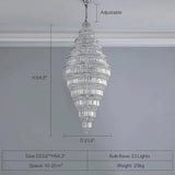 NYRA Chrome Extra Large Crystal Chandelier for Foyer Staircase