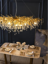 Golden Water Drop Crystal Chandelier