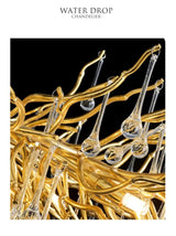 Golden Water Drop Crystal Chandelier