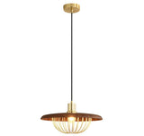 Tayib Walnut Wood LED Cage Pendant Lamp