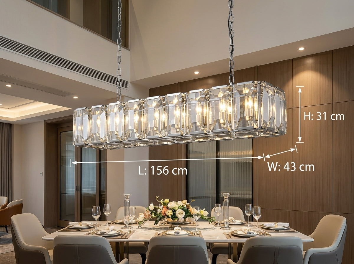 Lucent Crystal Rectangular Chandeliers