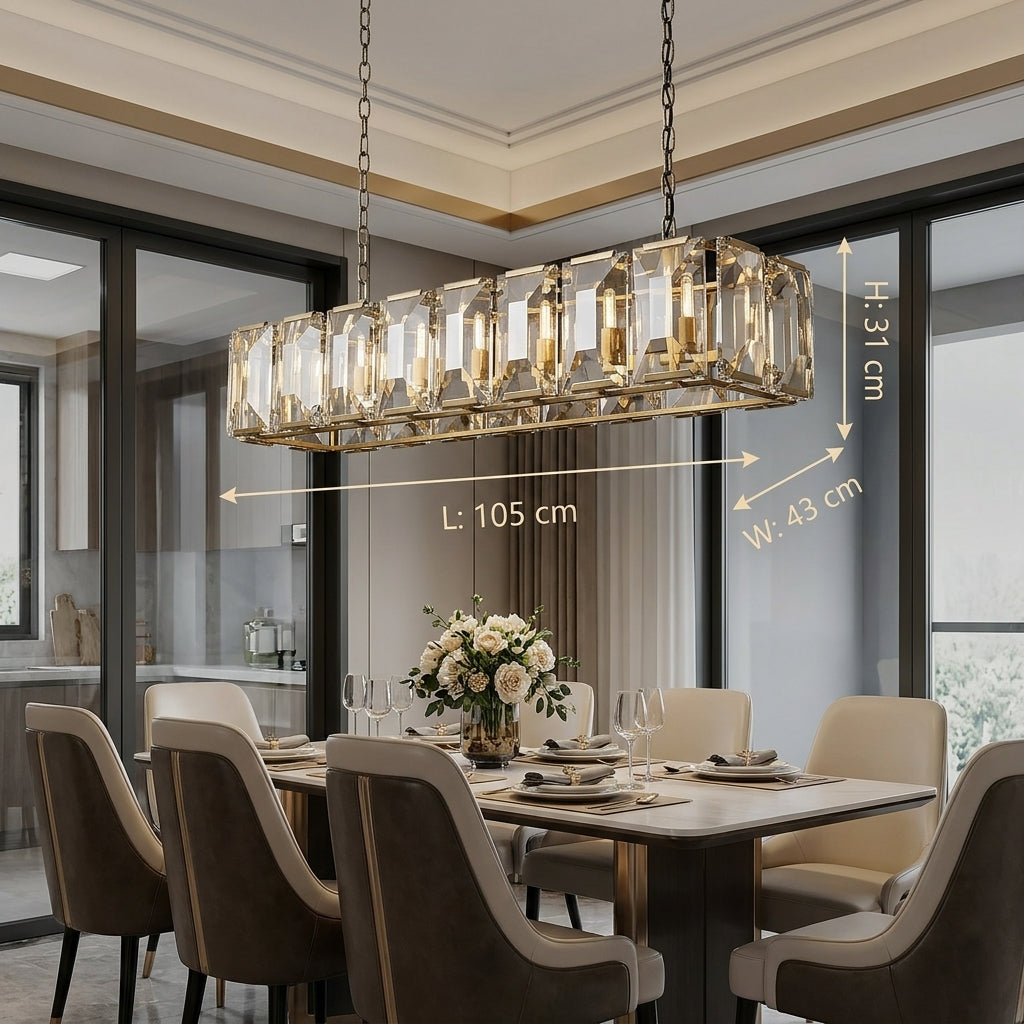 Lucent Crystal Rectangular Chandeliers