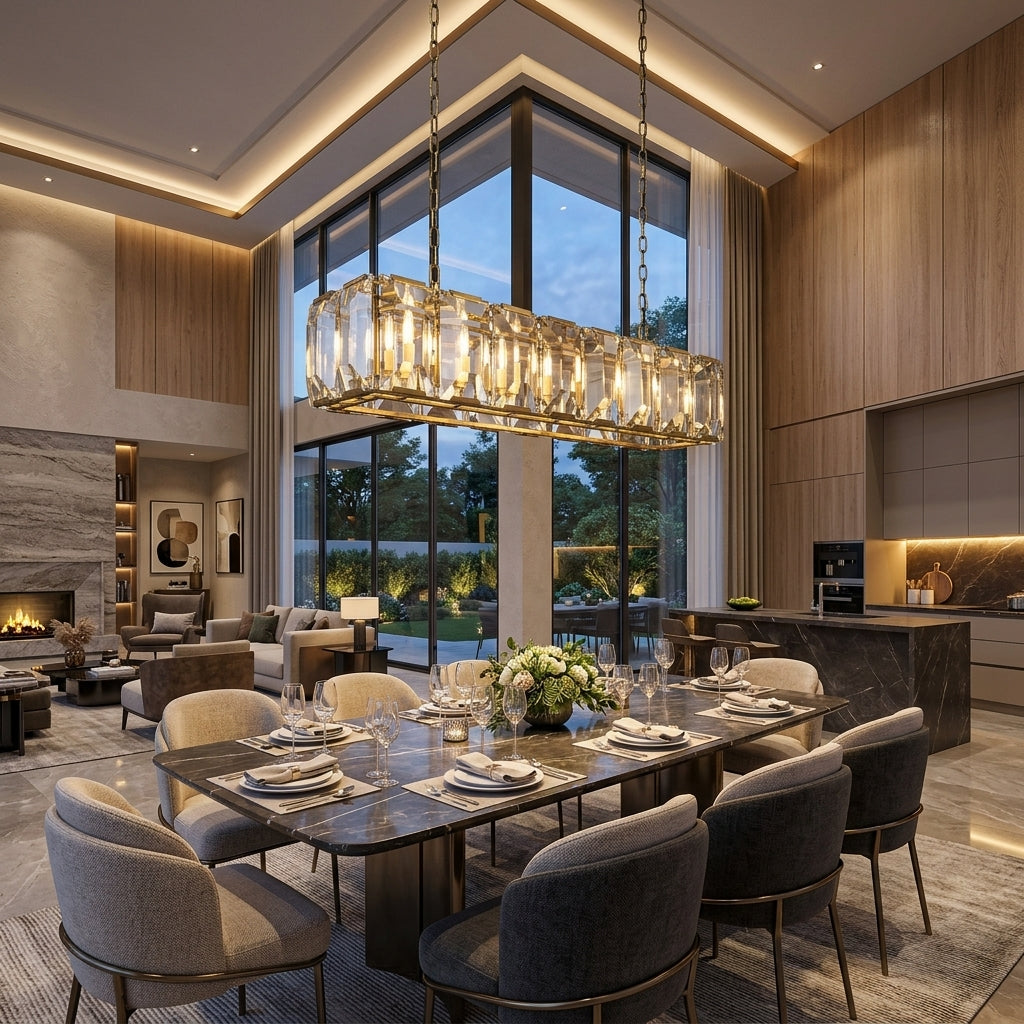 Lucent Crystal Rectangular Chandeliers