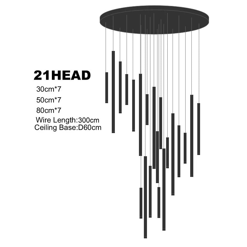 Dorset Staircase Tube Chandelier