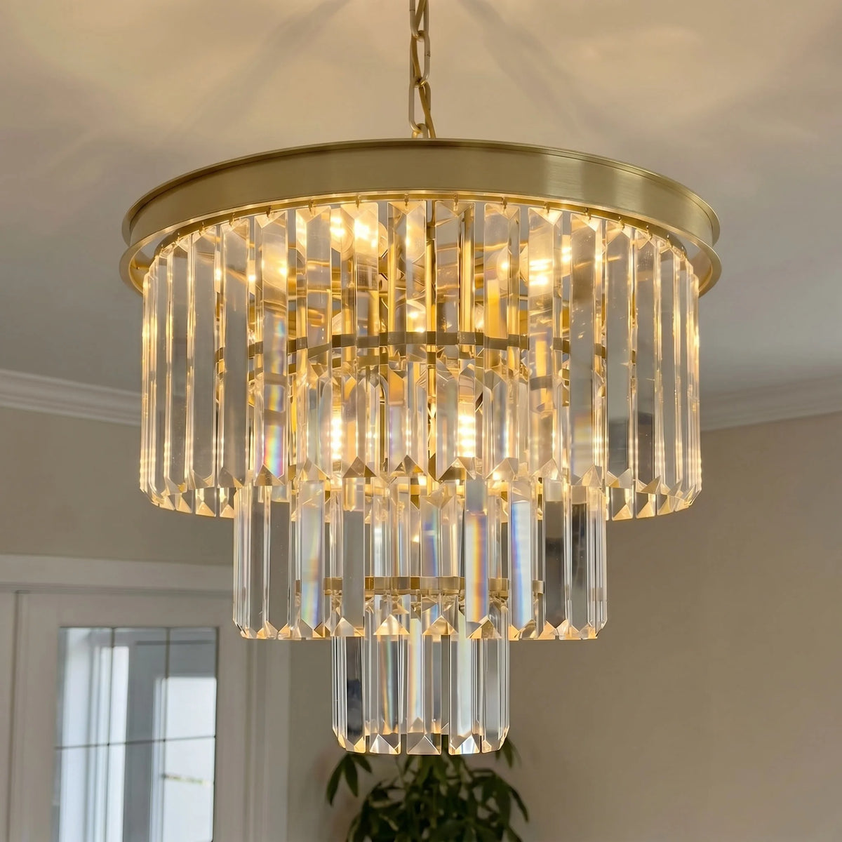 Krysta Gold Crystal Chandelier