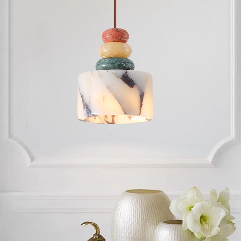 OLLE Multi-colour Stacked Stone Pendant