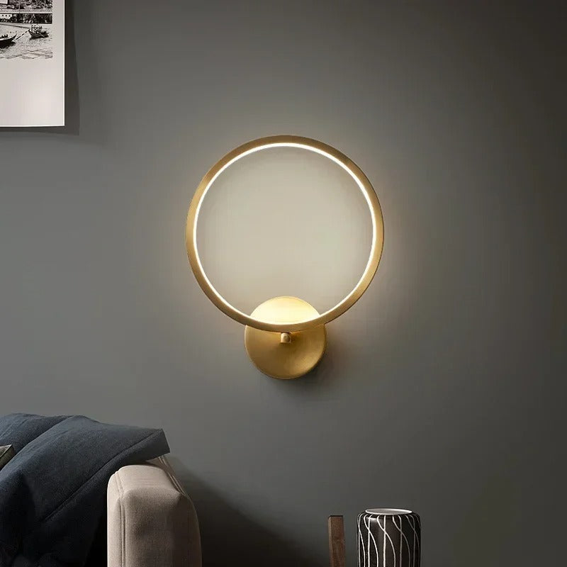 Ebony Gold Ring Wall Lamp