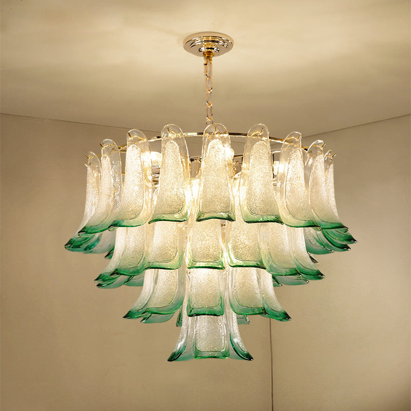 Zealite Green Crystal Leaf Chandelier