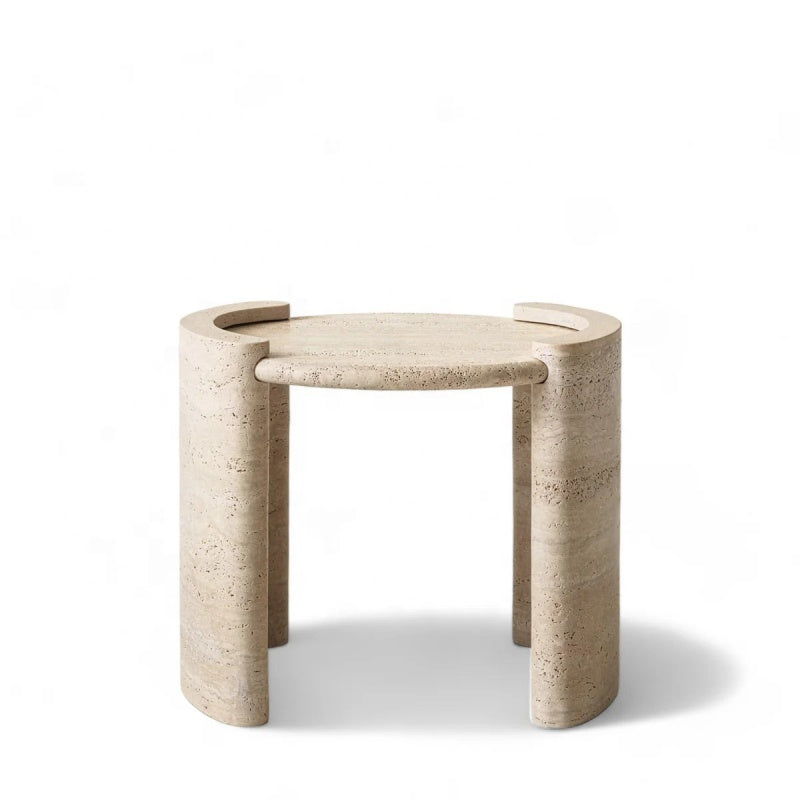 Elvane Travertine Side Table
