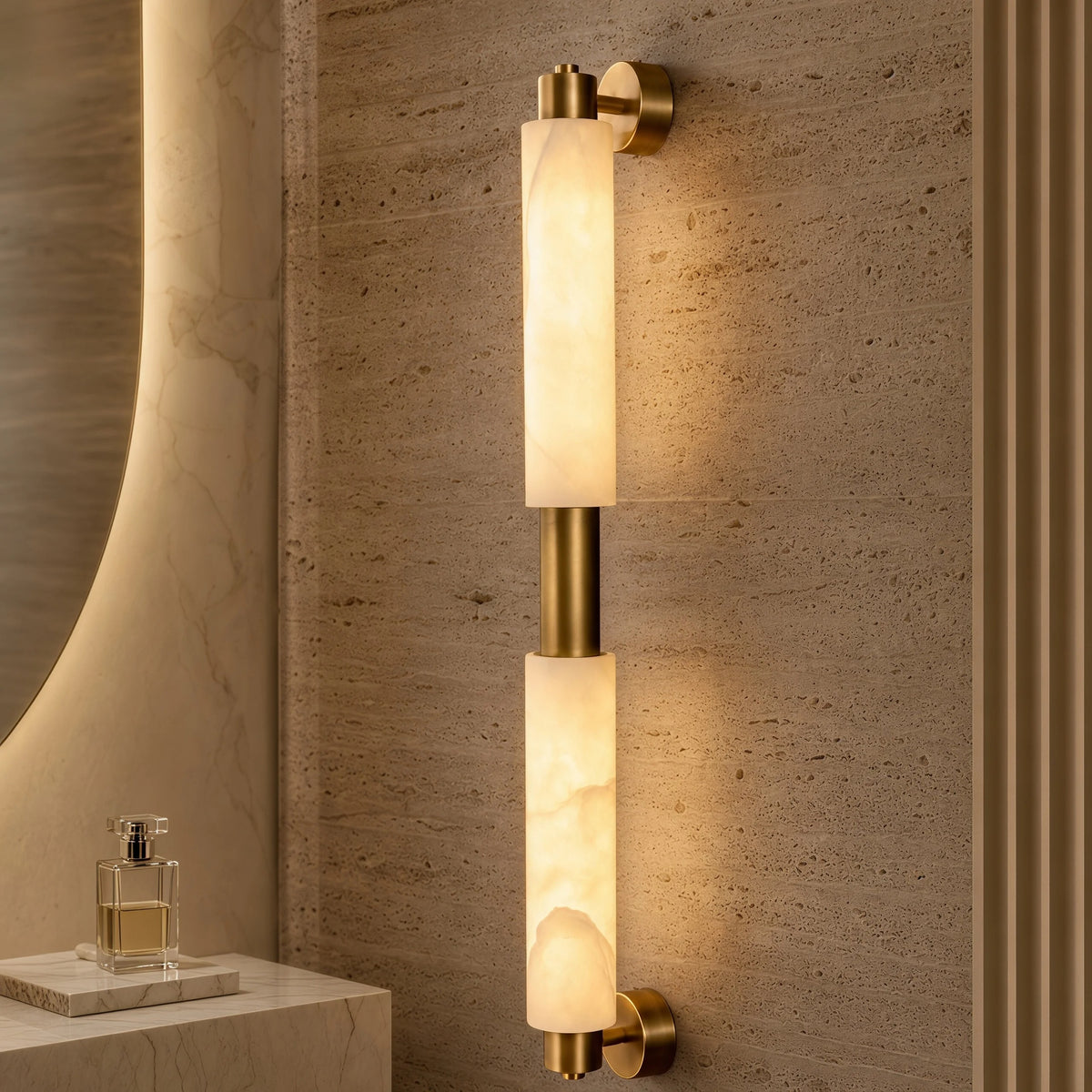 Alvessa Tube Alabaster Wall Lamp