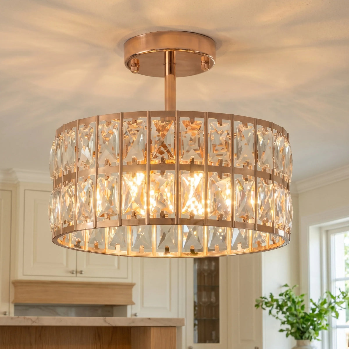 Rosalux Crystal Chandelier