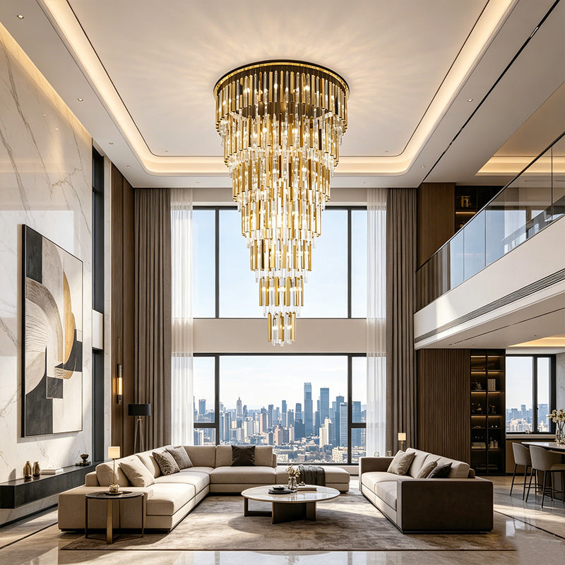 Elysia Tiered Cascading Crystal Chandelier