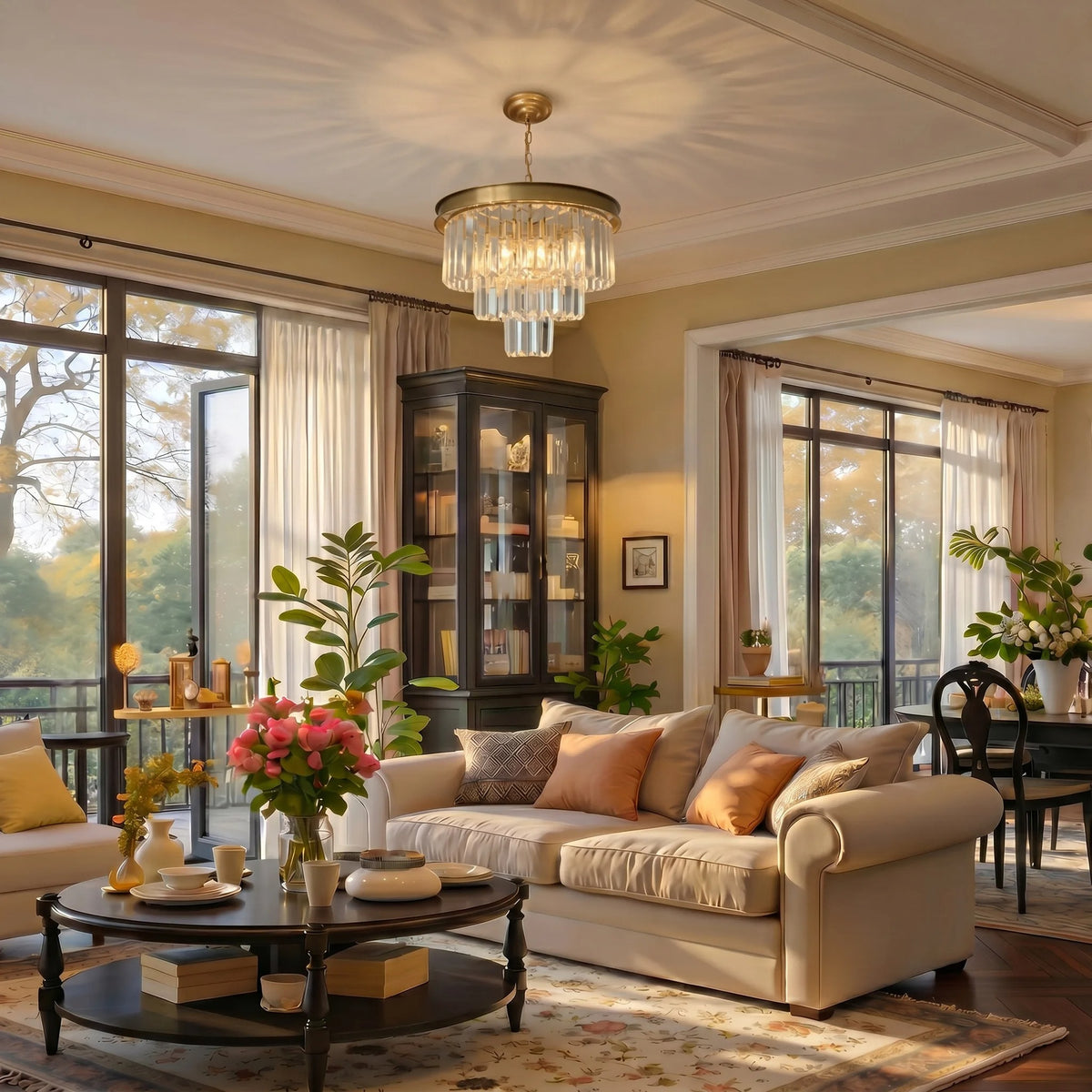 Krysta Gold Crystal Chandelier