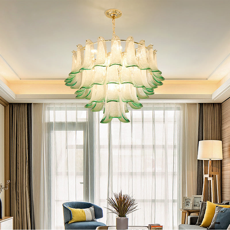 Zealite Green Crystal Leaf Chandelier
