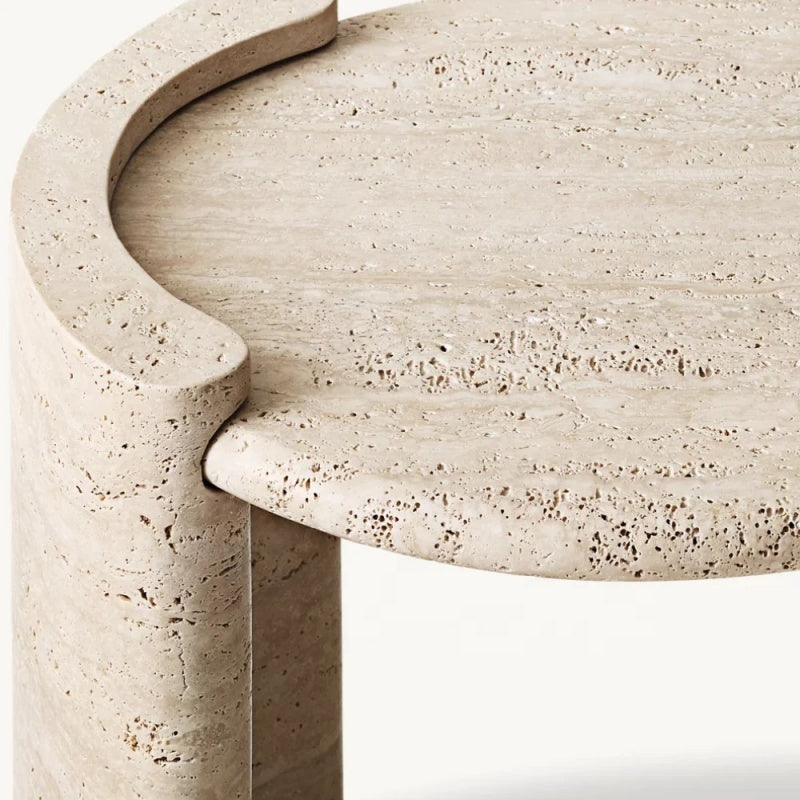 Elvane Travertine Side Table