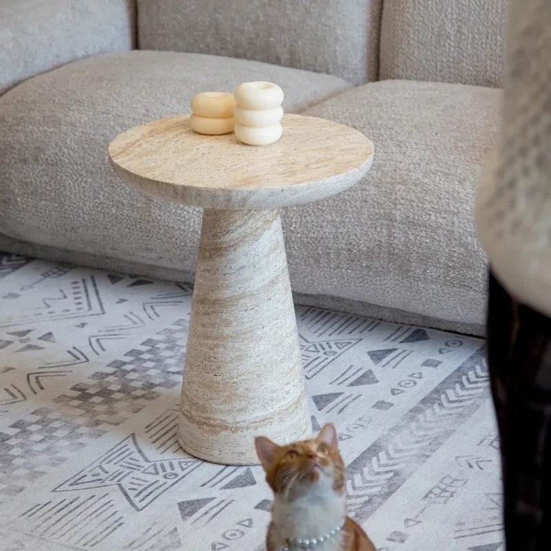 Calivo Travertine Side Table