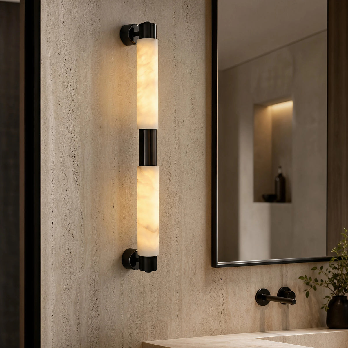 Alvessa Tube Alabaster Wall Lamp