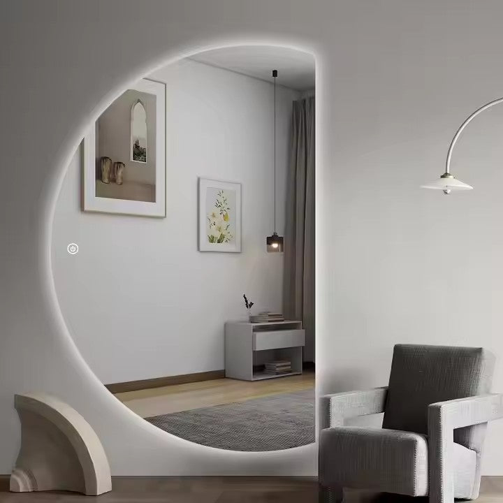 Half Moon Lighted Wall Mirror