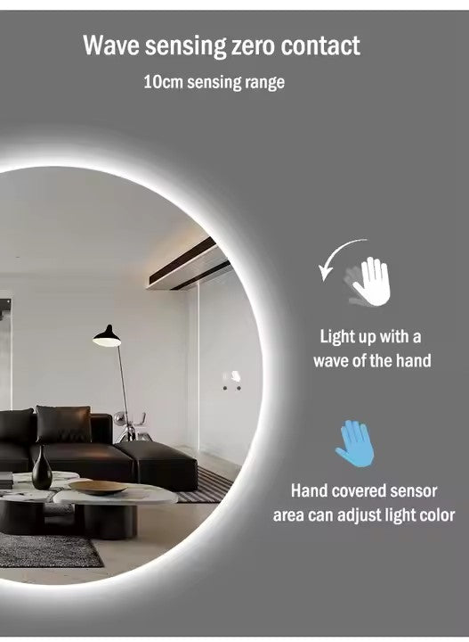 Half Moon Lighted Wall Mirror