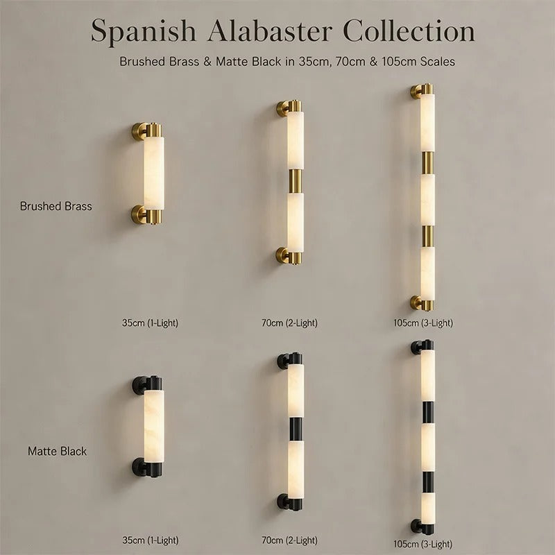 Alvessa Tube Alabaster Wall Lamp