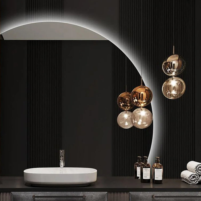 Half Moon Lighted Wall Mirror