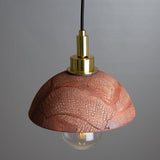 Kingii Ceramic Dome Bathroom Pendant Light 20cm, Red Iron IP44