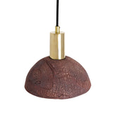 Kauri Organic Ceramic Dome Pendant Light 20cm, Red Iron