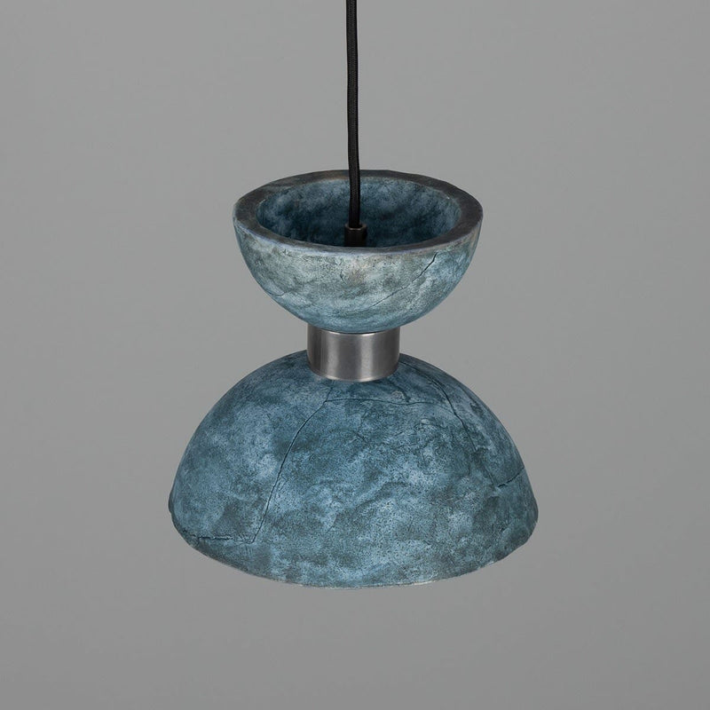 Nakaii Organic Ceramic Pendant Light 20cm, Blue Earth