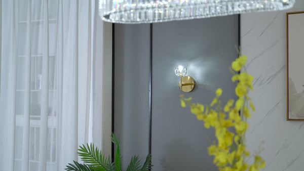 Ebony European Copper Crystal Wall Lights