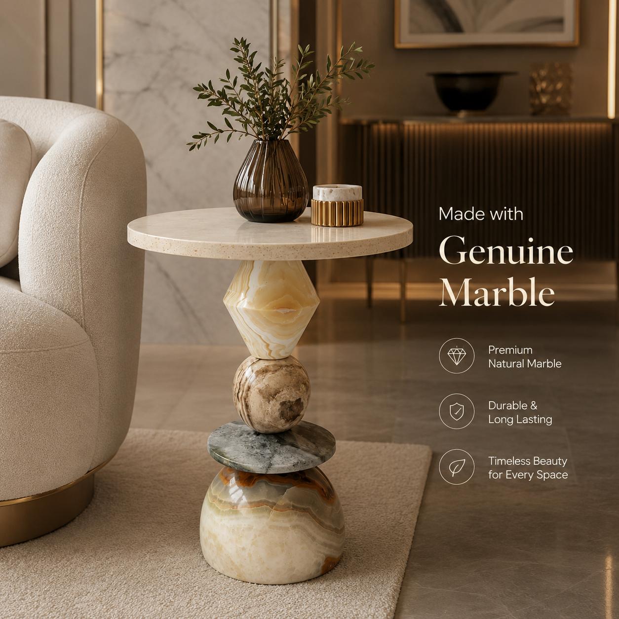 Onyxa Marble Side Table